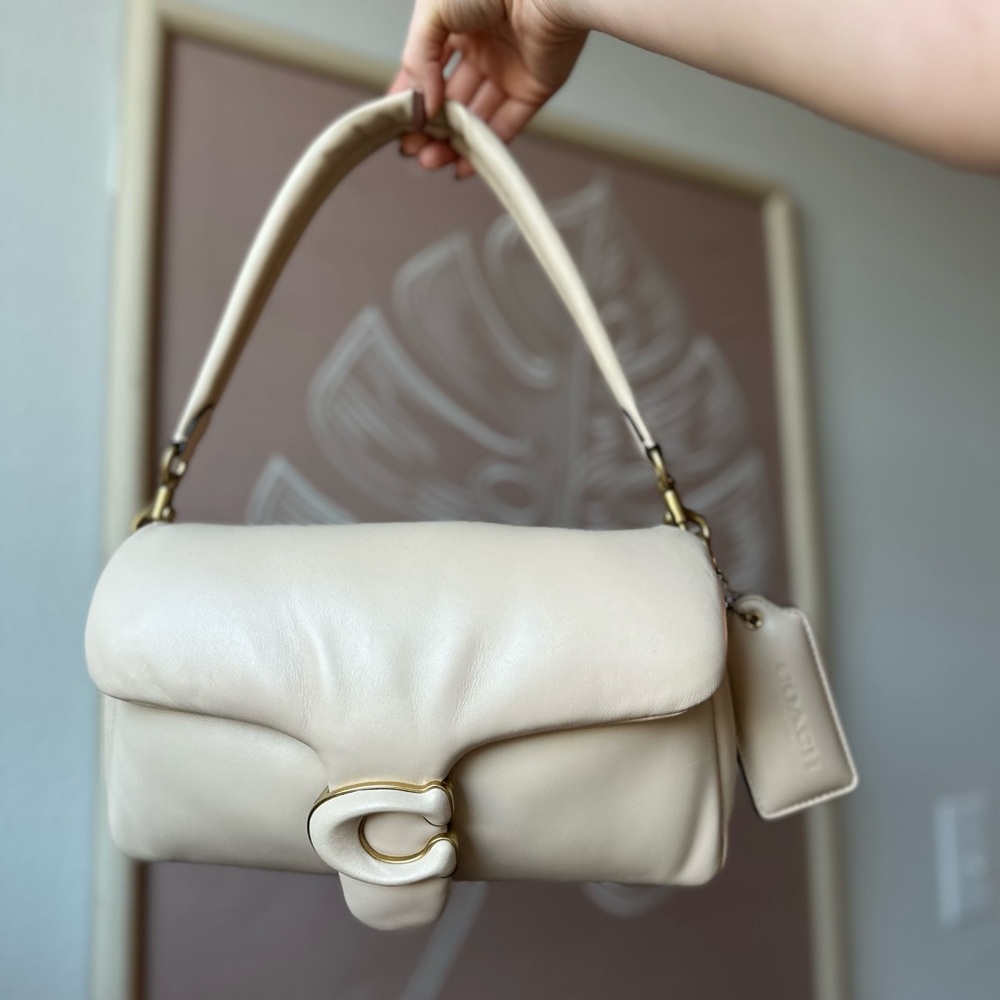 Coach Pillow Tabby 26 Ivory Leather Shoulder Bag